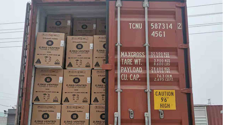 年底沖刺！順利完成英國Russell hobbs客戶的滾筒干衣機出貨